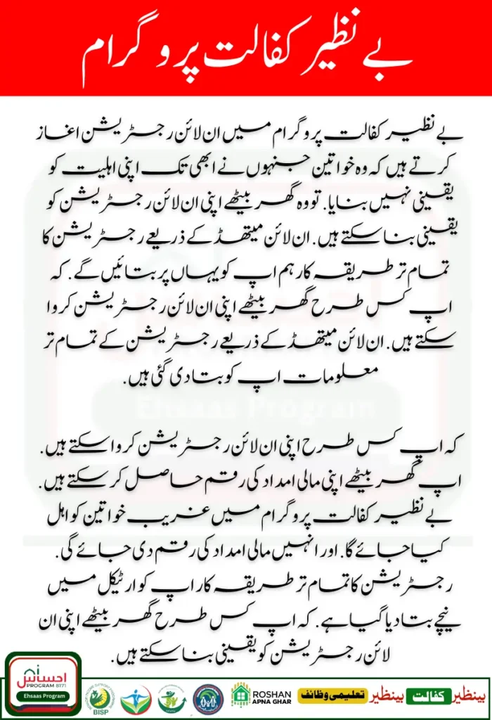 Benazir Kafaalat 13500 Dynamic Registry